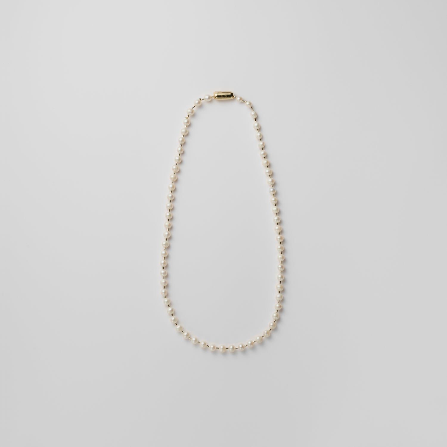 freshwater pearl ball chain necklace (gold)
