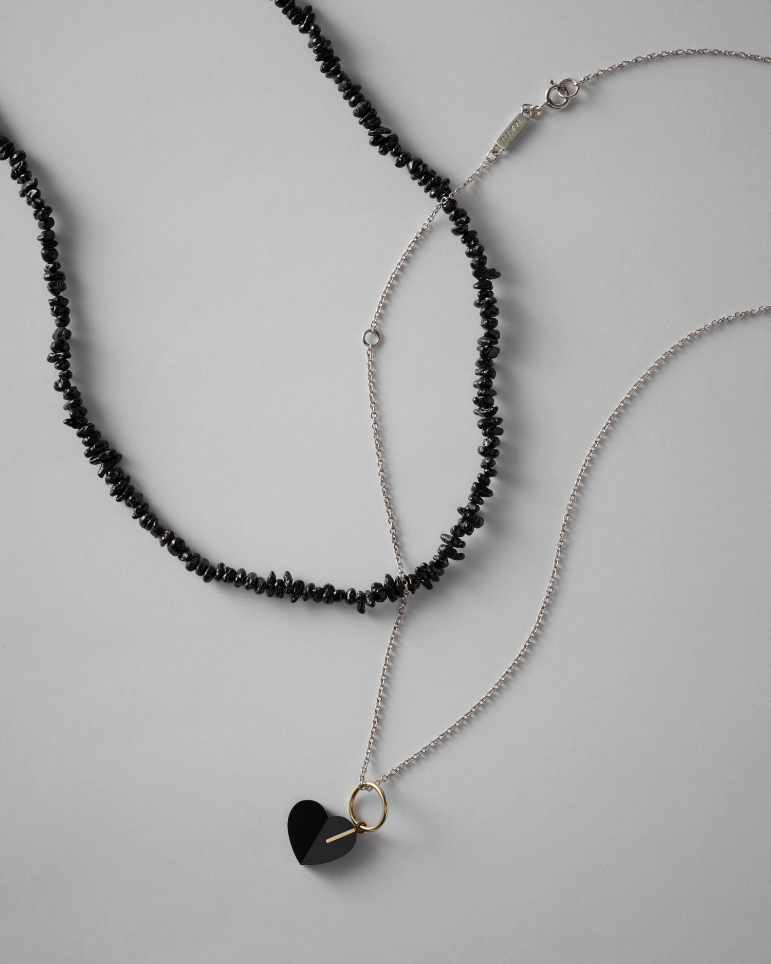 LIMITED COLLECTION 【Freshwater pearl ball chain necklace(keshi/black)】