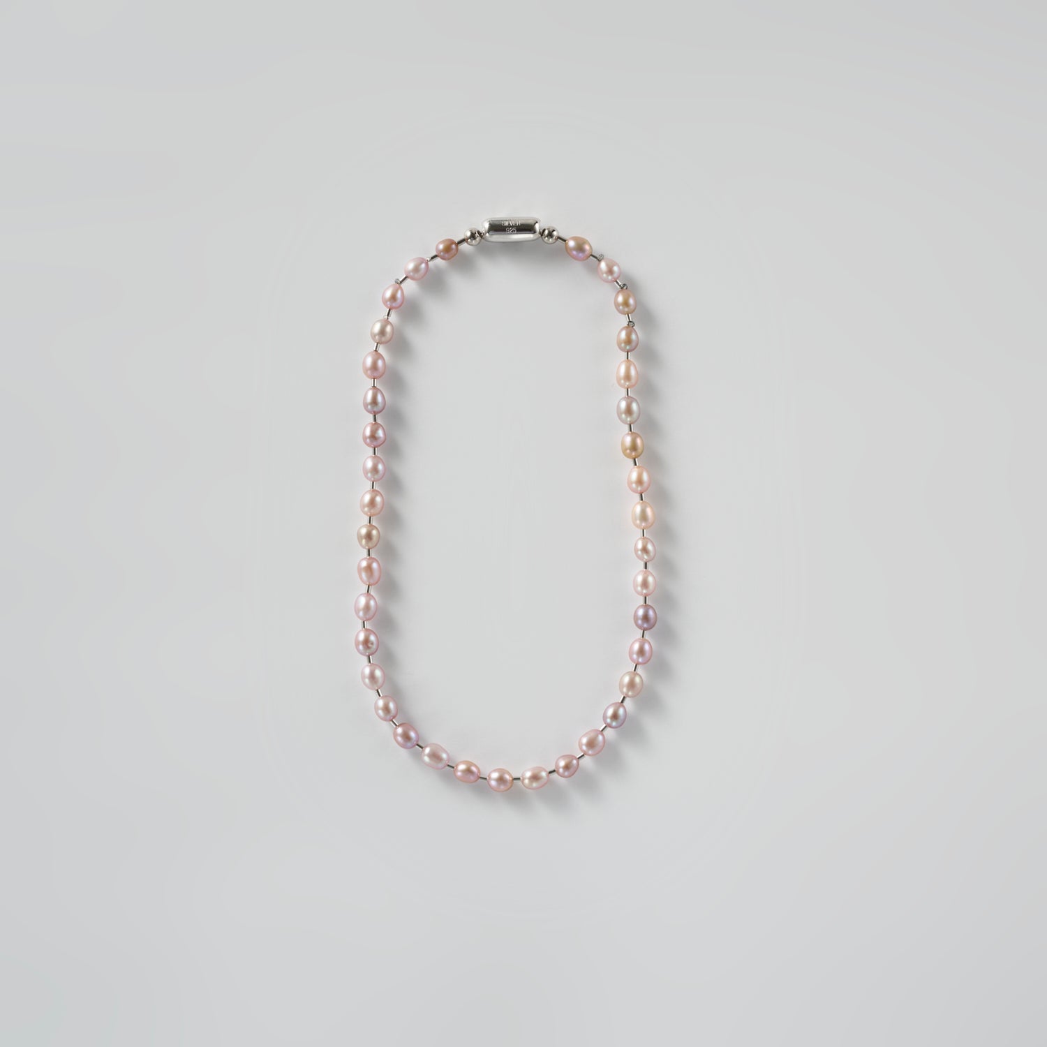 LIMITED COLLECTION【Freshwater pearl Ball chain necklace (Rice/Pink)】