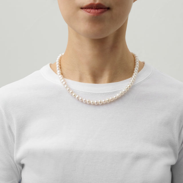 LIMITED COLLECTION【Freshwater pearl Ball chain necklace (Potet)】
