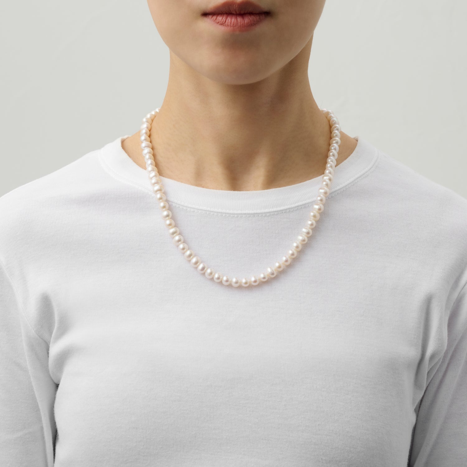 LIMITED COLLECTION【Freshwater pearl Ball chain necklace (Potet)】