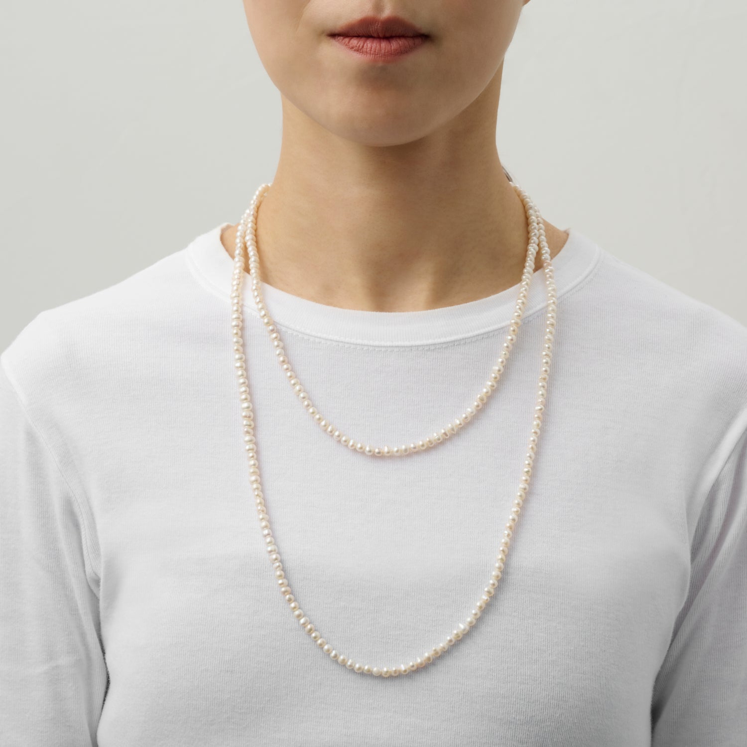 LIMITED COLLECTION【Freshwater pearl Ball chain necklace (mini Potet) 】