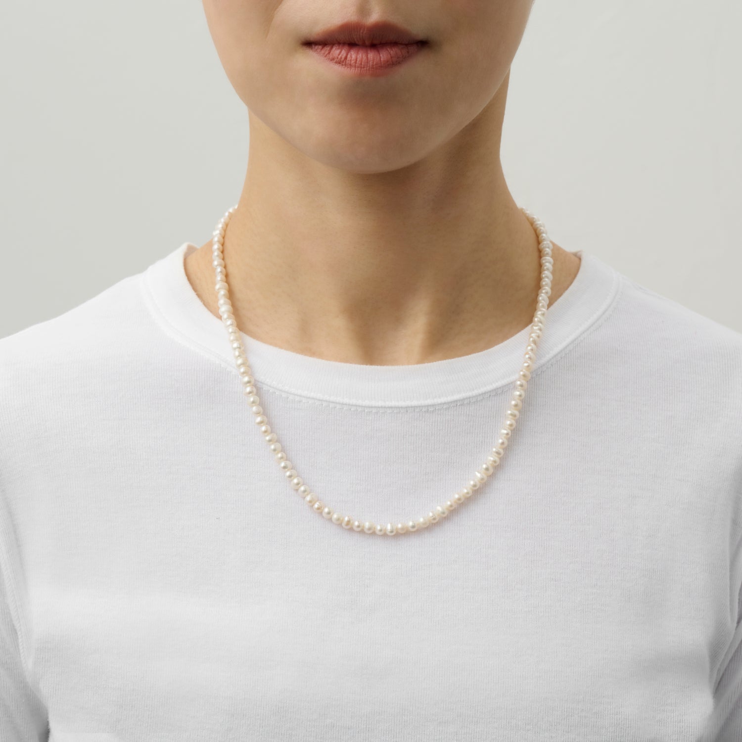 LIMITED COLLECTION【Freshwater pearl Ball chain necklace (mini Potet) 】