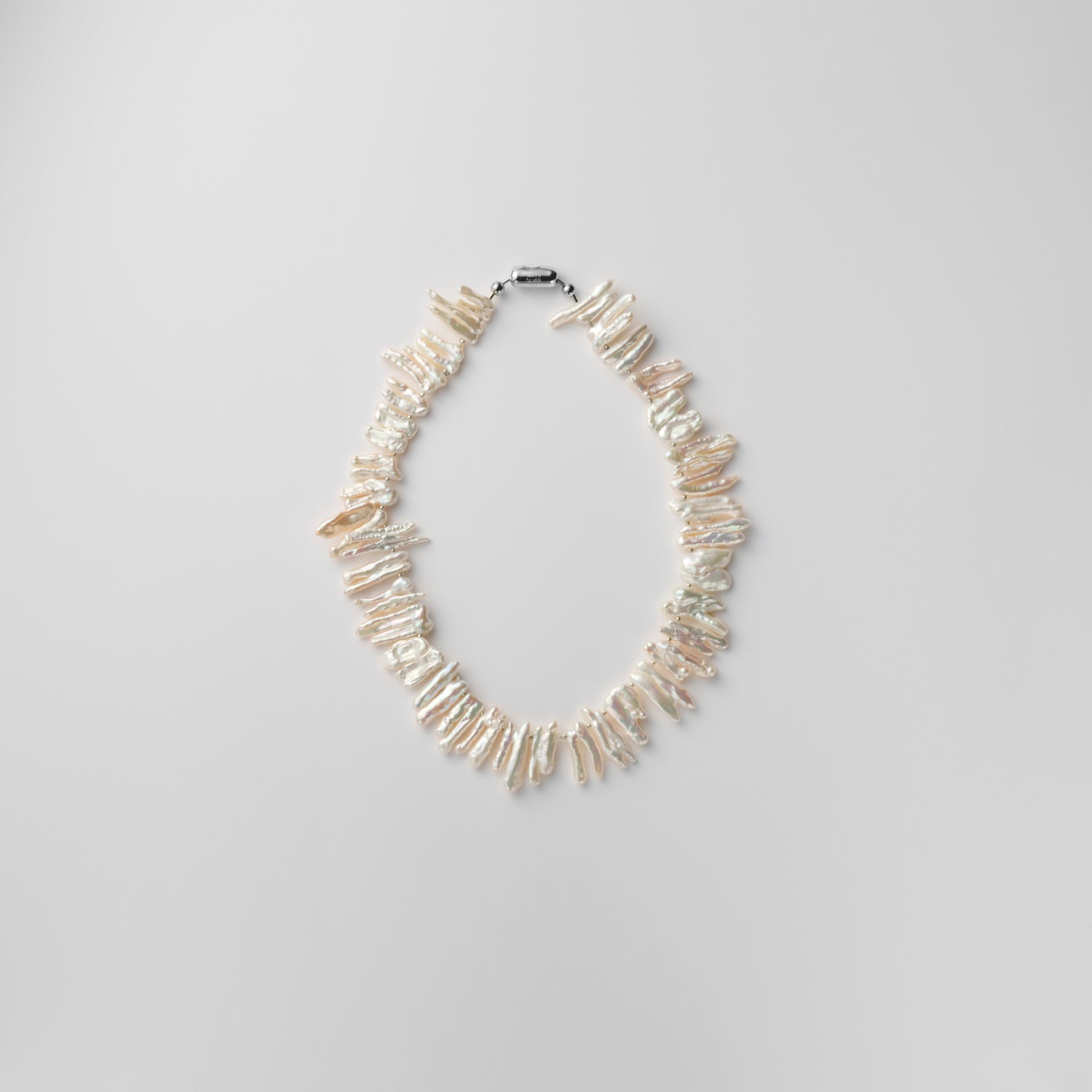 LIMITED COLLECTION【Freshwater pearl Ball chain necklace (Teeth) 】