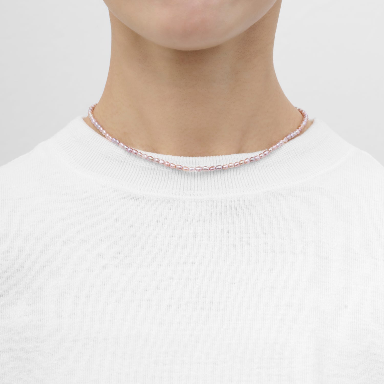 【 NEW 】 LIMITED COLLECTION【Freshwater pearl ball chain necklace (baby pearl/Pink)】