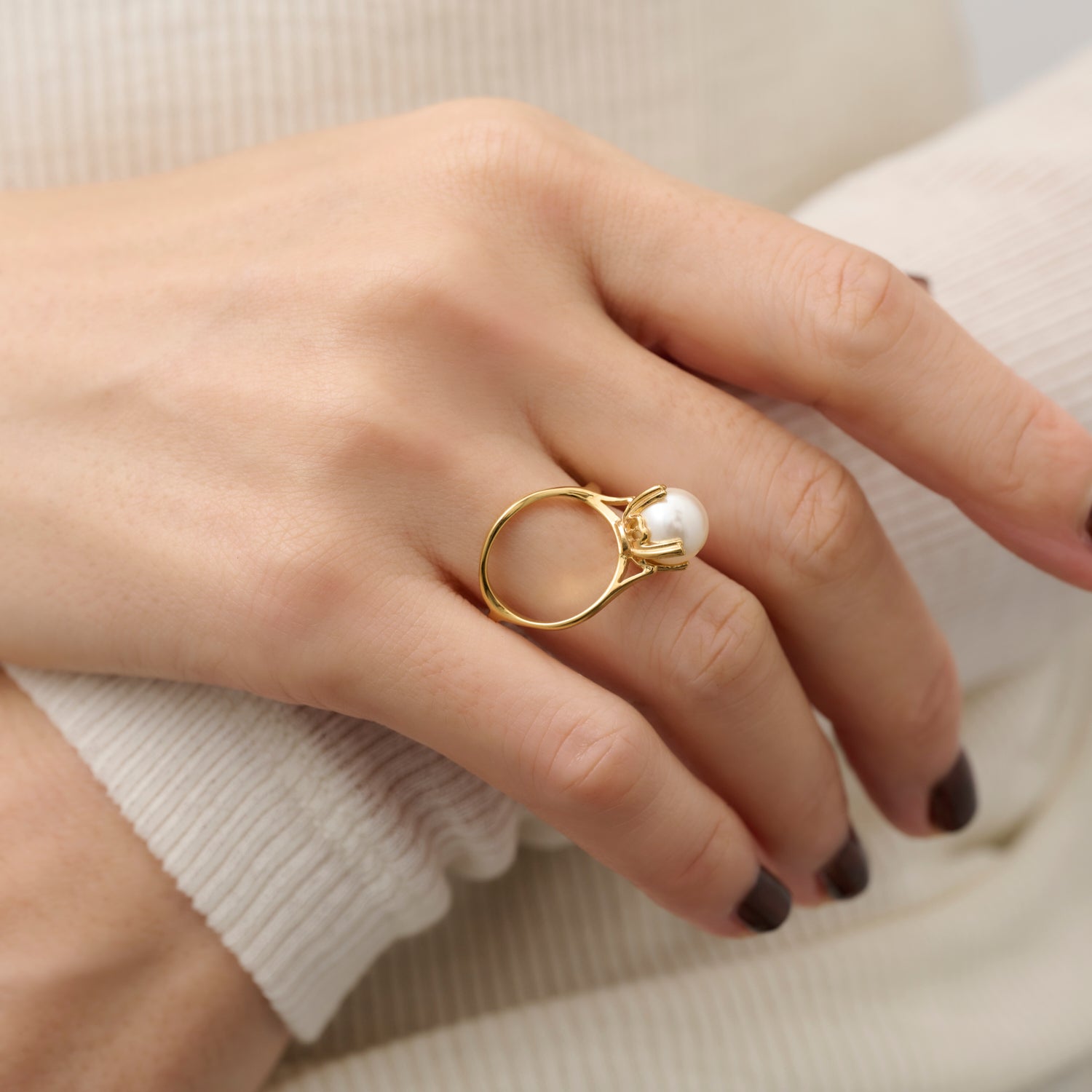 【 NEW 】ring motif ring (pearl/gold)