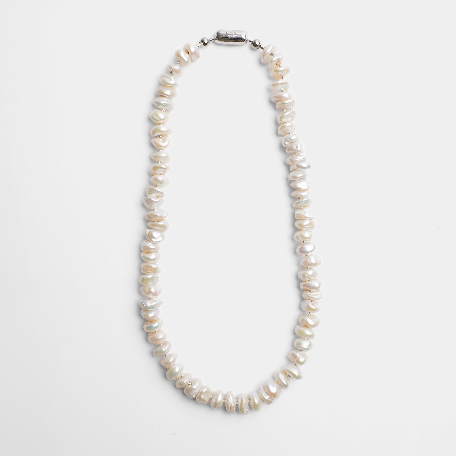 LIMITED COLLECTION 【Freshwater pearl ball chain necklace(baroque)】