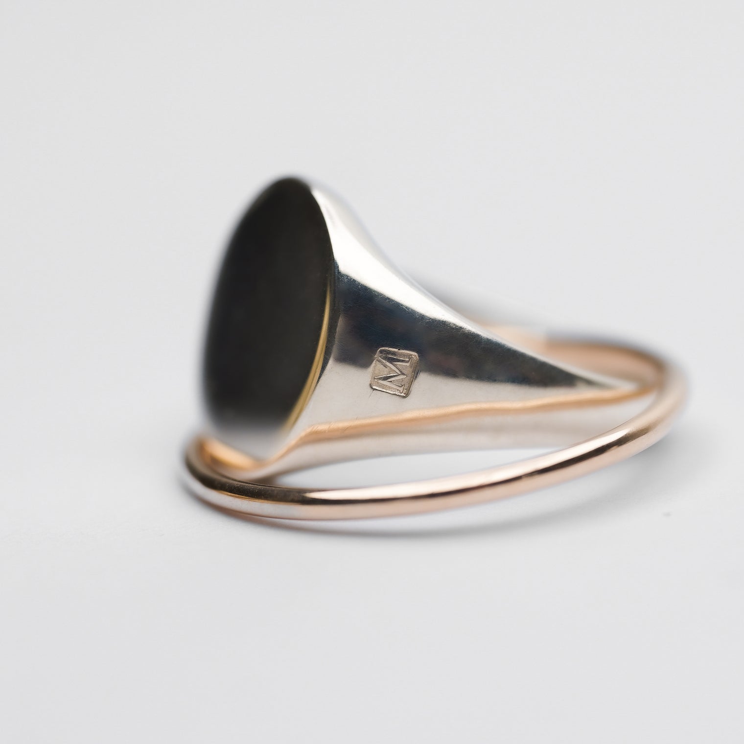 Double ring signet / k10
