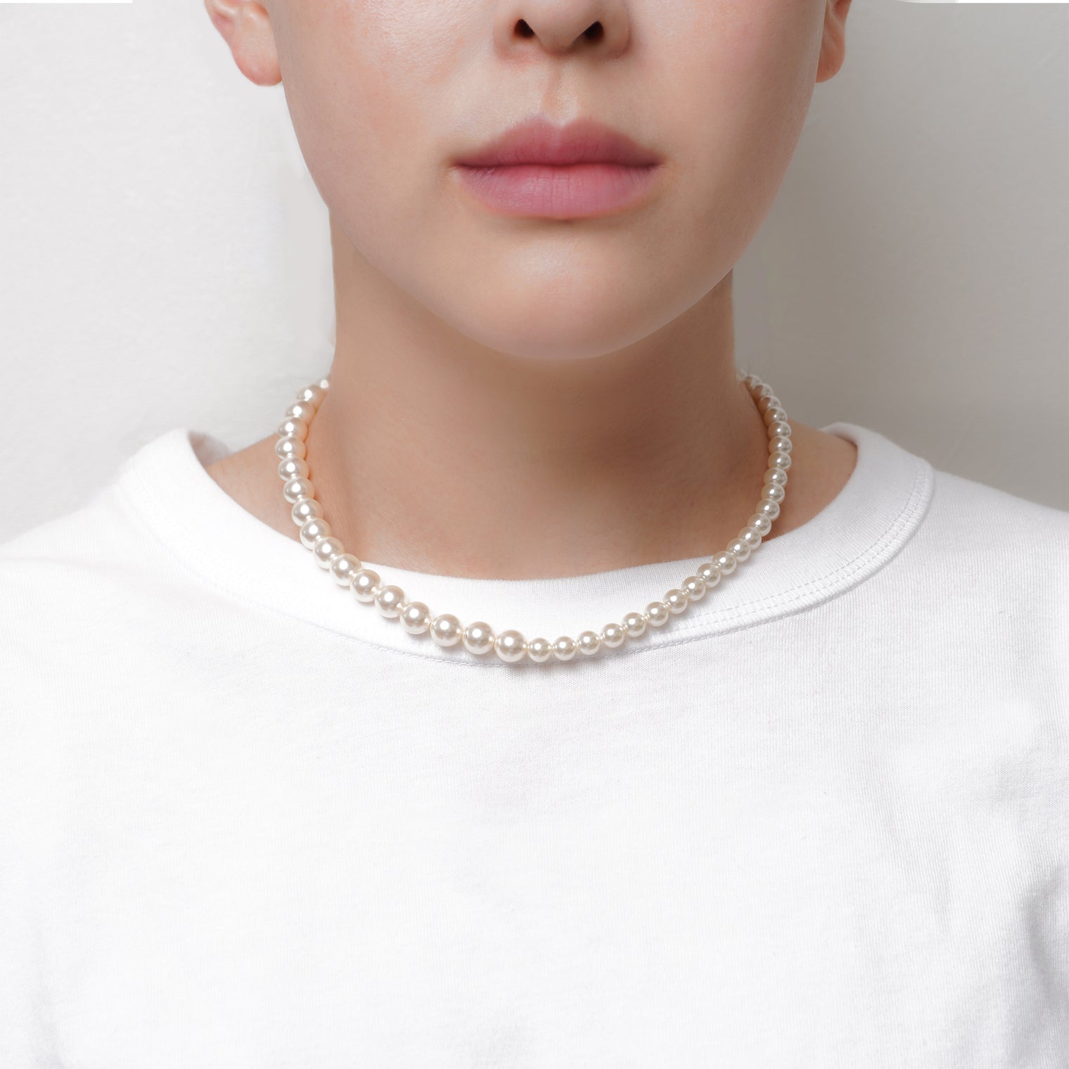 pearl necklace (6mm×8mm pearl / 38cm)