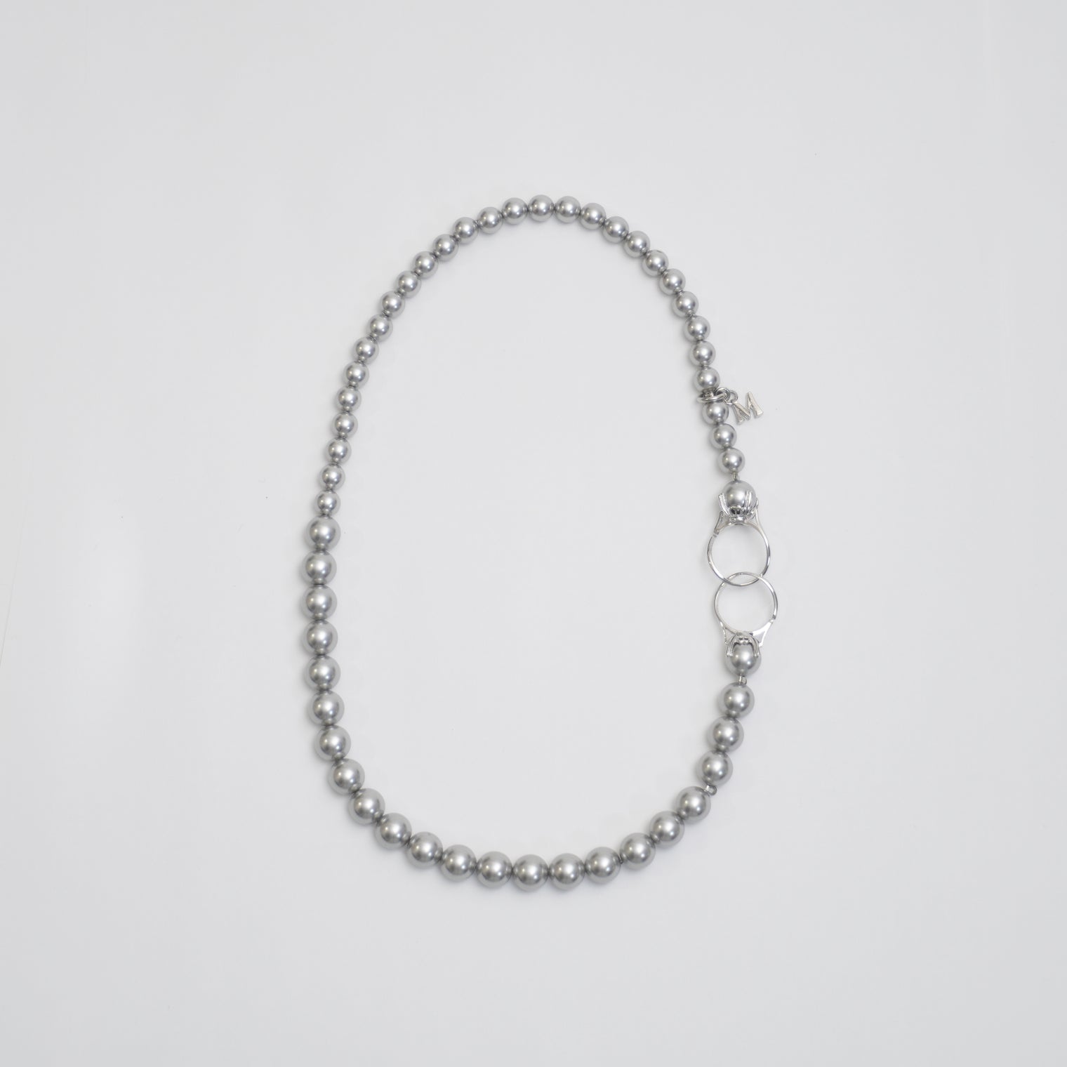 pearl necklace (6mm×8mm light gray pearl / 38cm)