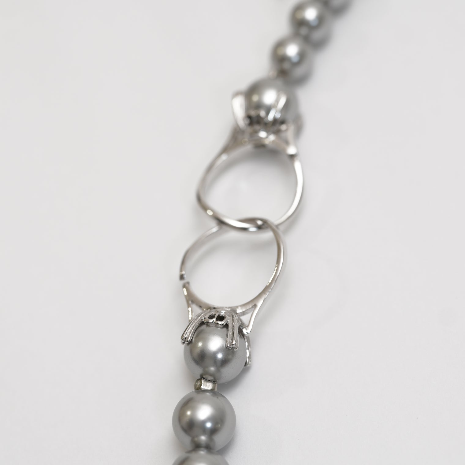 pearl necklace (6mm×8mm light gray pearl / 38cm)