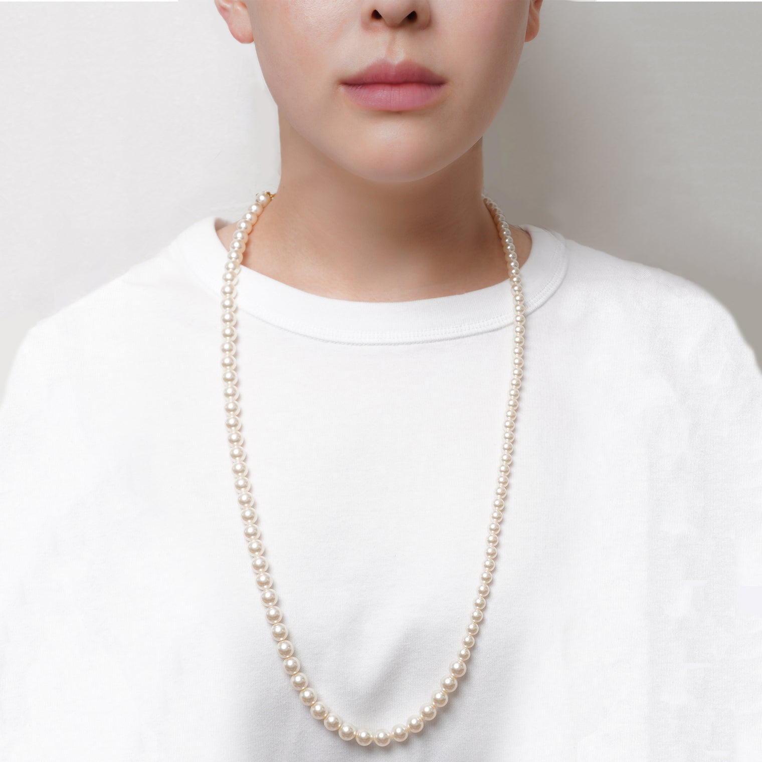 pearl necklace (6mm×8mm pearl / 80cm)
