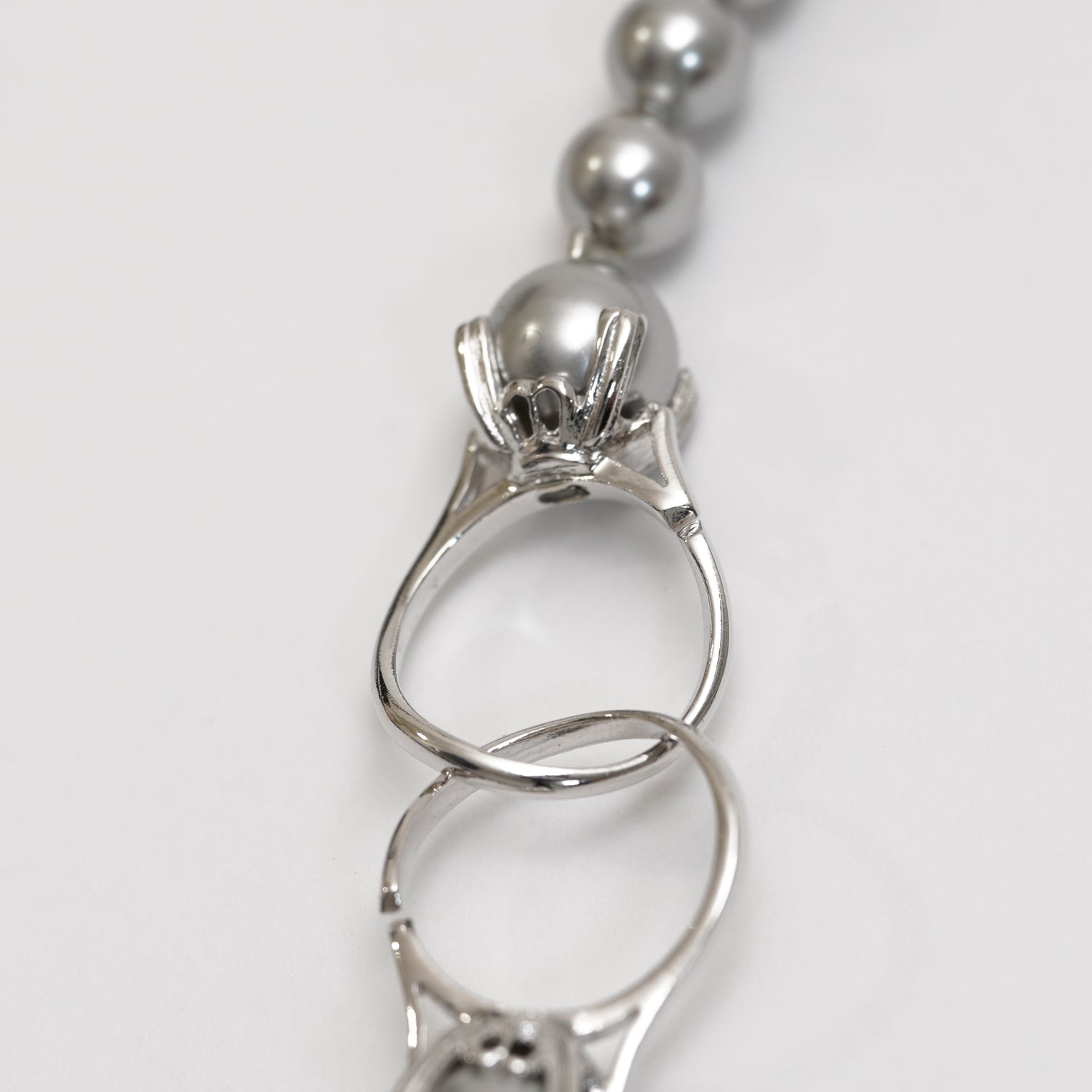 pearl necklace (6mm×8mm light gray pearl / 38cm)