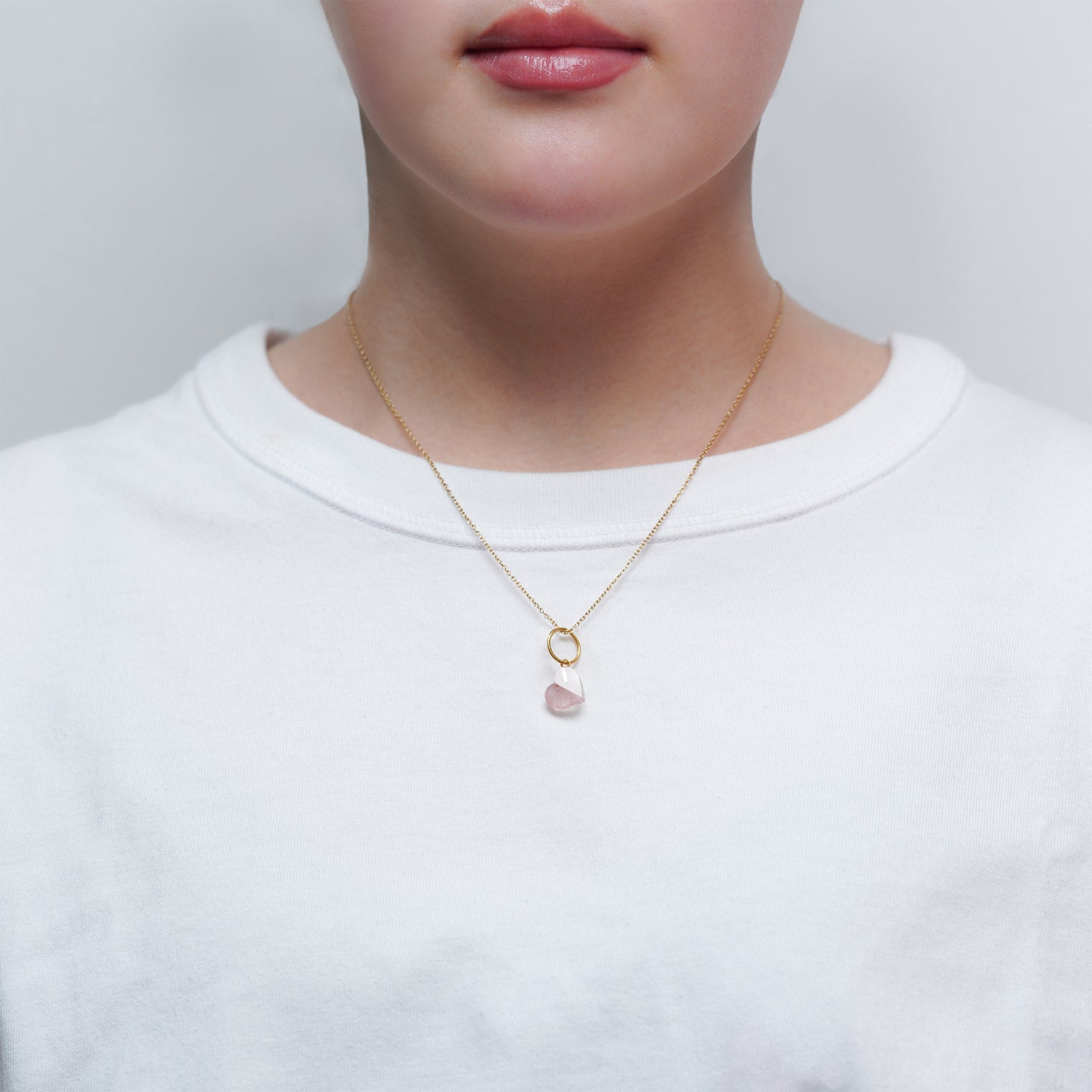 【 Limited Collection 】mini Heart charm ( Strawberry quartz )