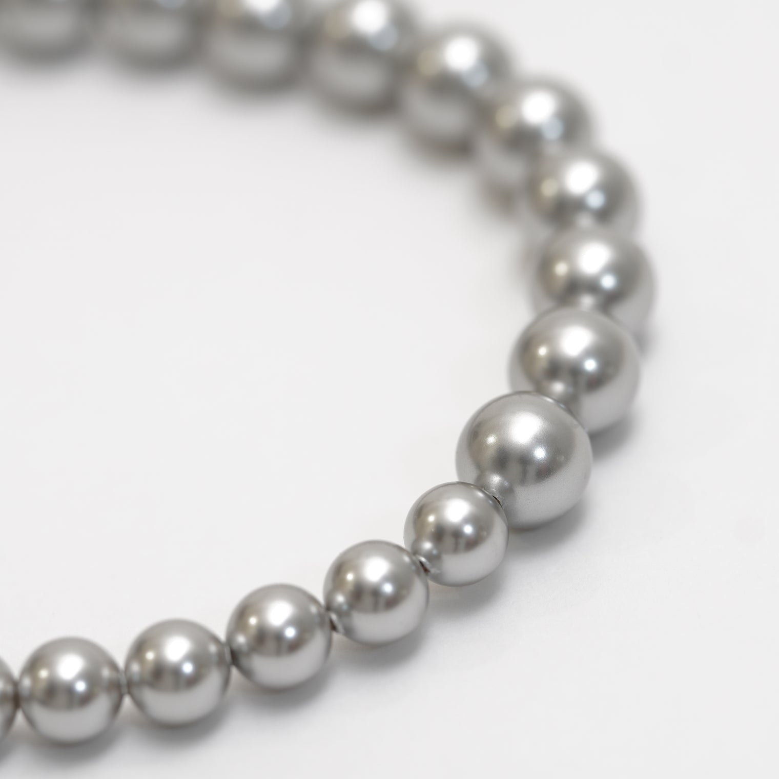pearl necklace (6mm×8mm light gray pearl / 38cm)