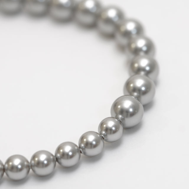 pearl necklace (6mm×8mm light gray pearl / 38cm)