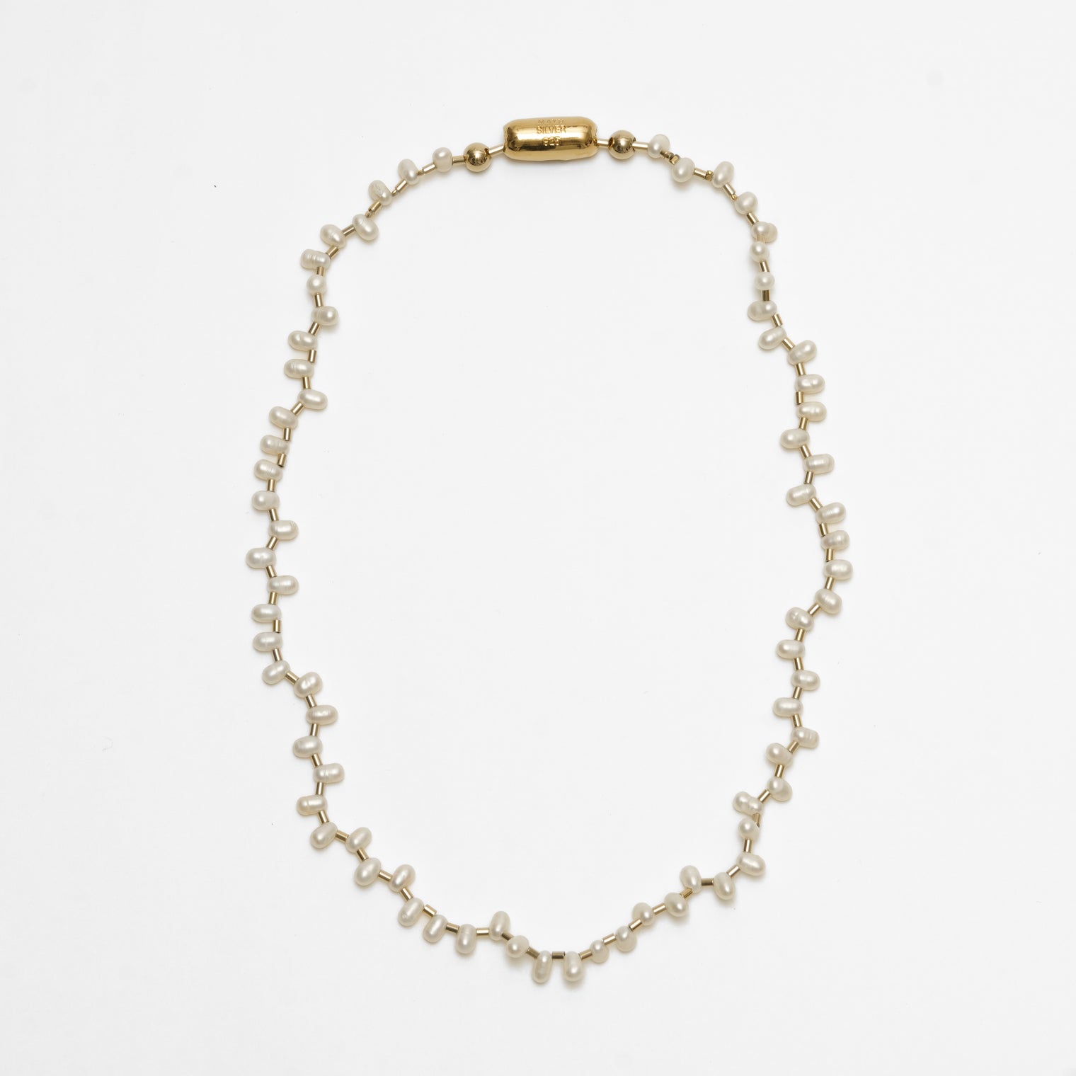 LIMITED COLLECTION【Baroque pearl ball chain necklace (Tiny Cleopatra / gold)】