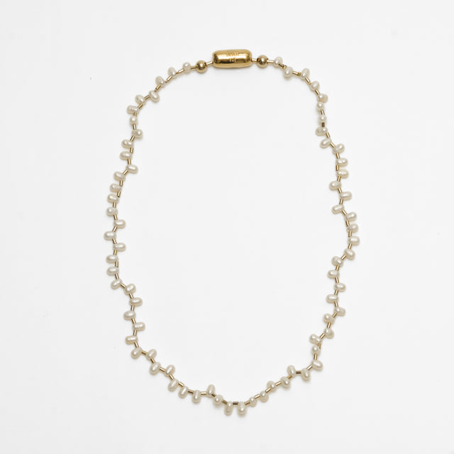 LIMITED COLLECTION【Baroque pearl ball chain necklace (Tiny Cleopatra / gold)】
