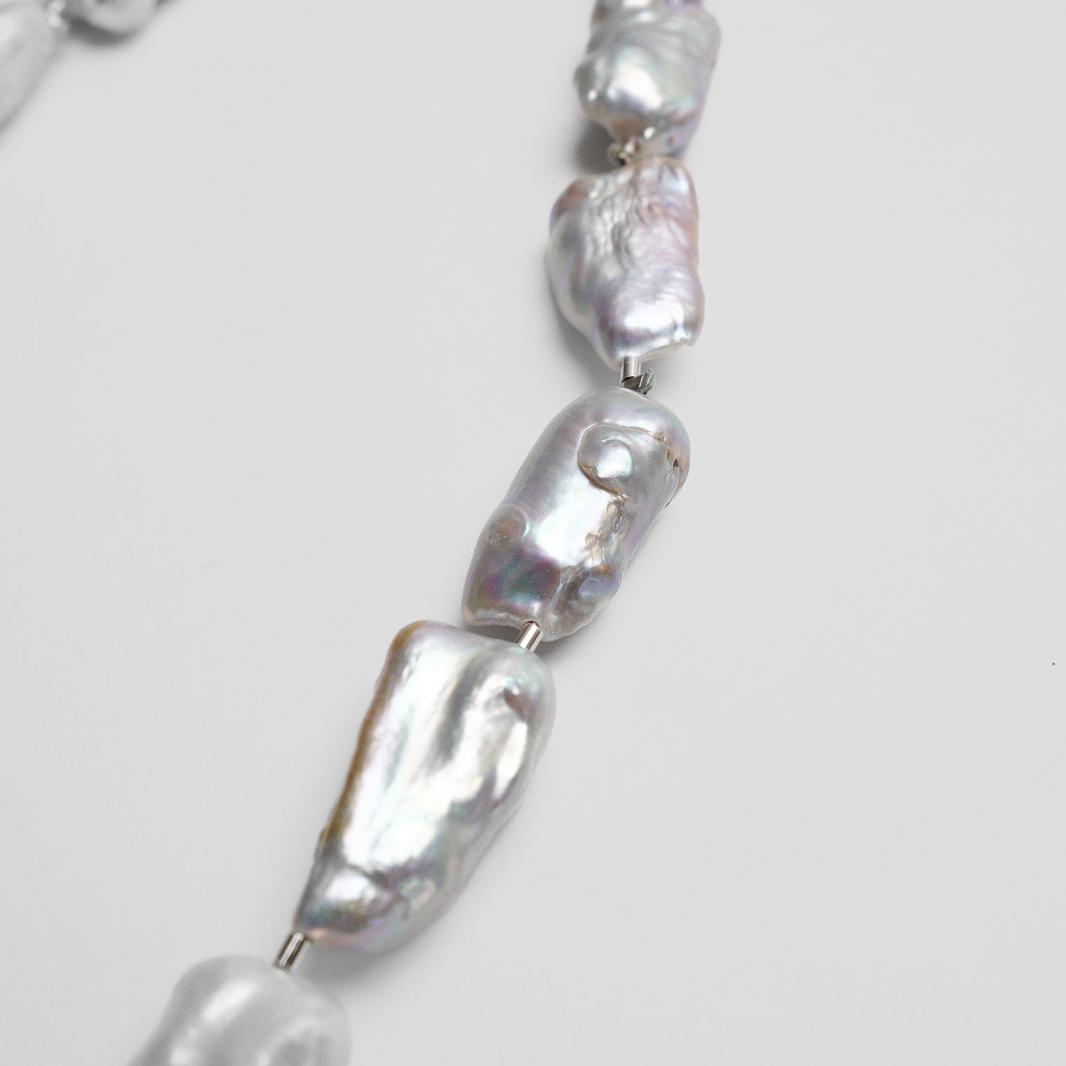 LIMITED COLLECTION 【Freshwater pearl ball chain necklace(deluxe/gray)】