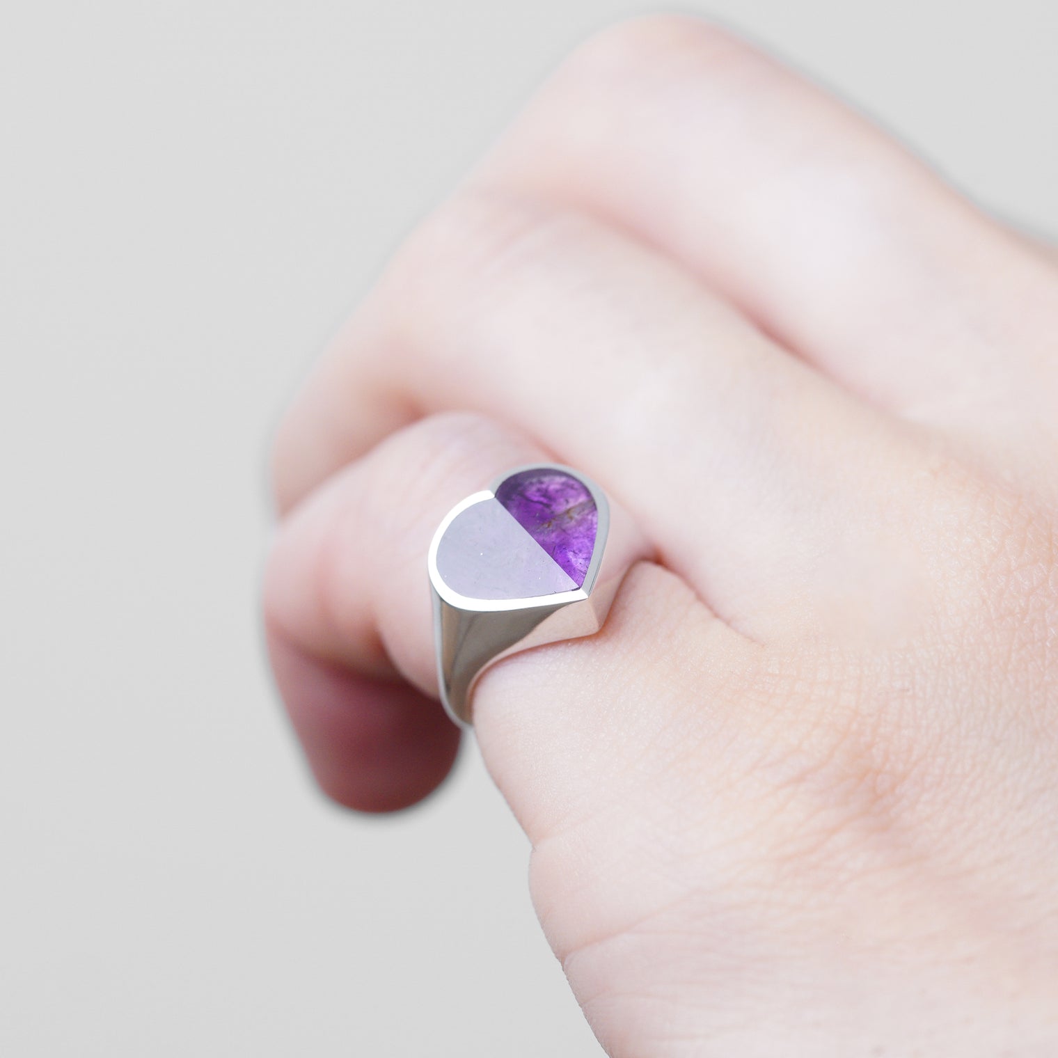mini Heart ring (Amethyst)