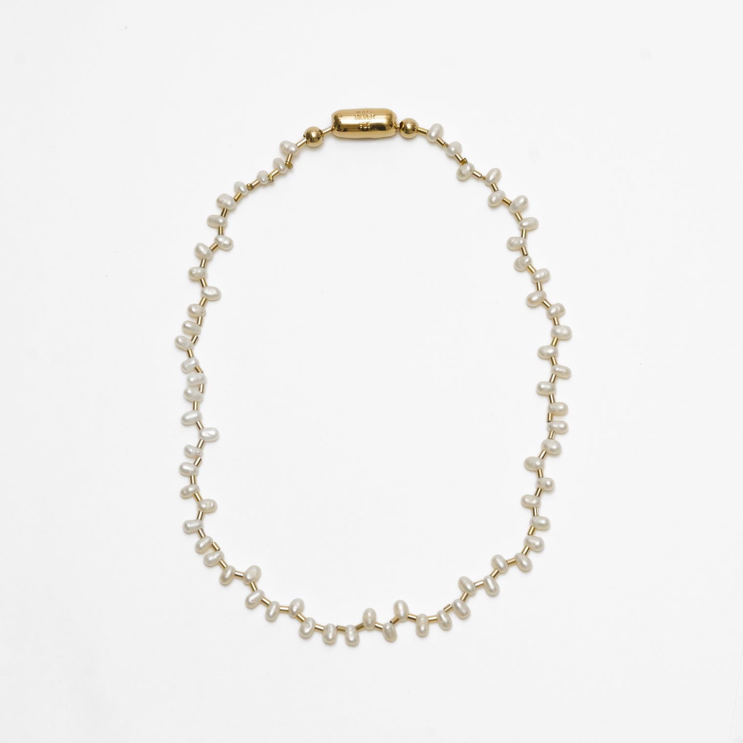 LIMITED COLLECTION【Baroque pearl ball chain necklace (Tiny Cleopatra / gold)】