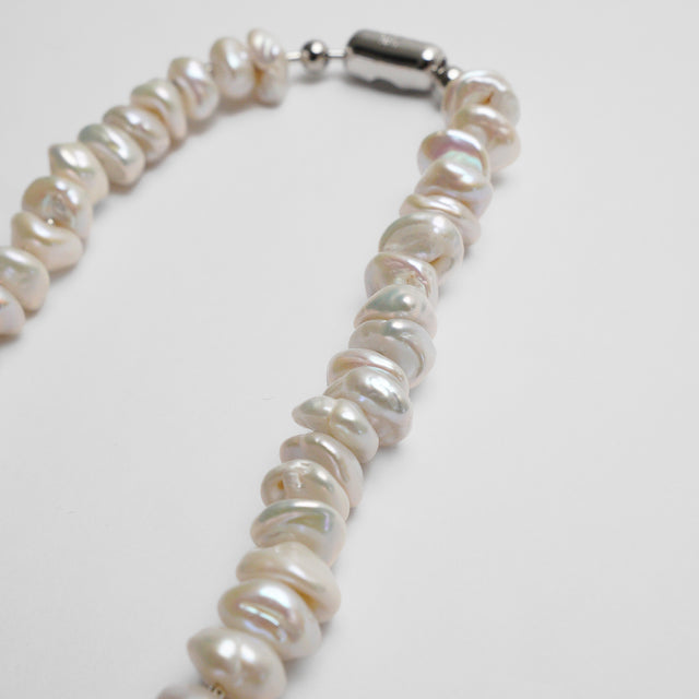 LIMITED COLLECTION 【Freshwater pearl ball chain necklace(baroque)】