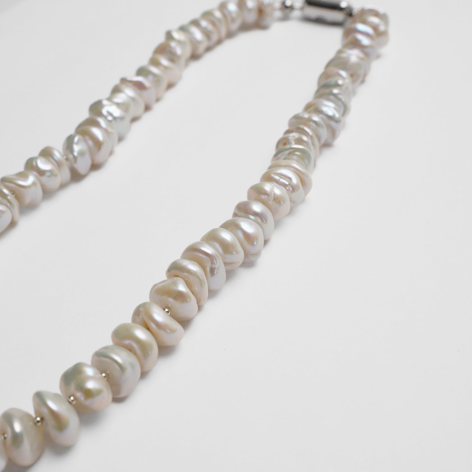LIMITED COLLECTION 【Freshwater pearl ball chain necklace(baroque)】