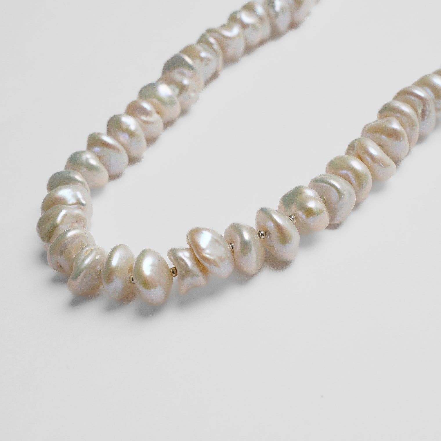 LIMITED COLLECTION 【Freshwater pearl ball chain necklace(baroque)】