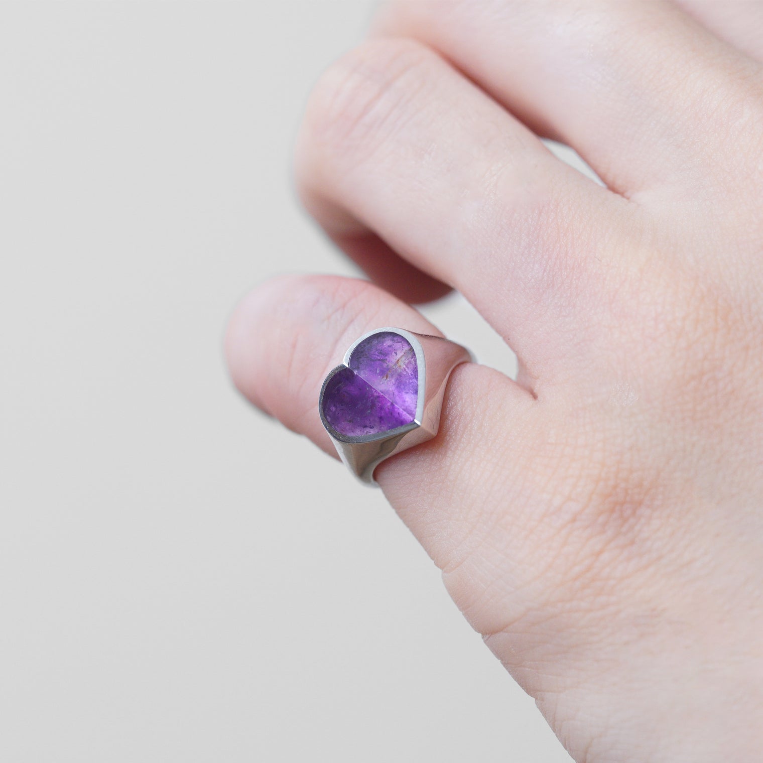 mini Heart ring (Amethyst)