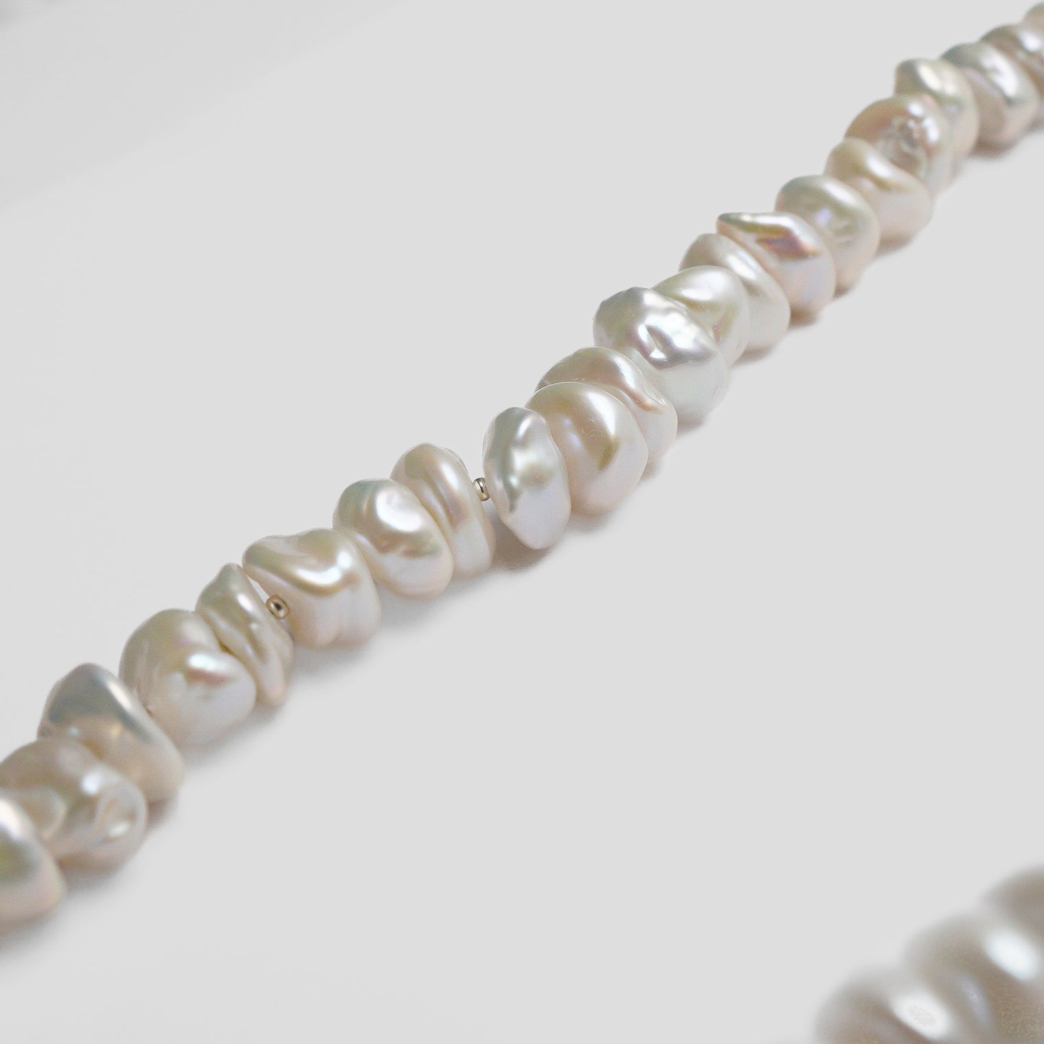 LIMITED COLLECTION 【Freshwater pearl ball chain necklace(baroque)】