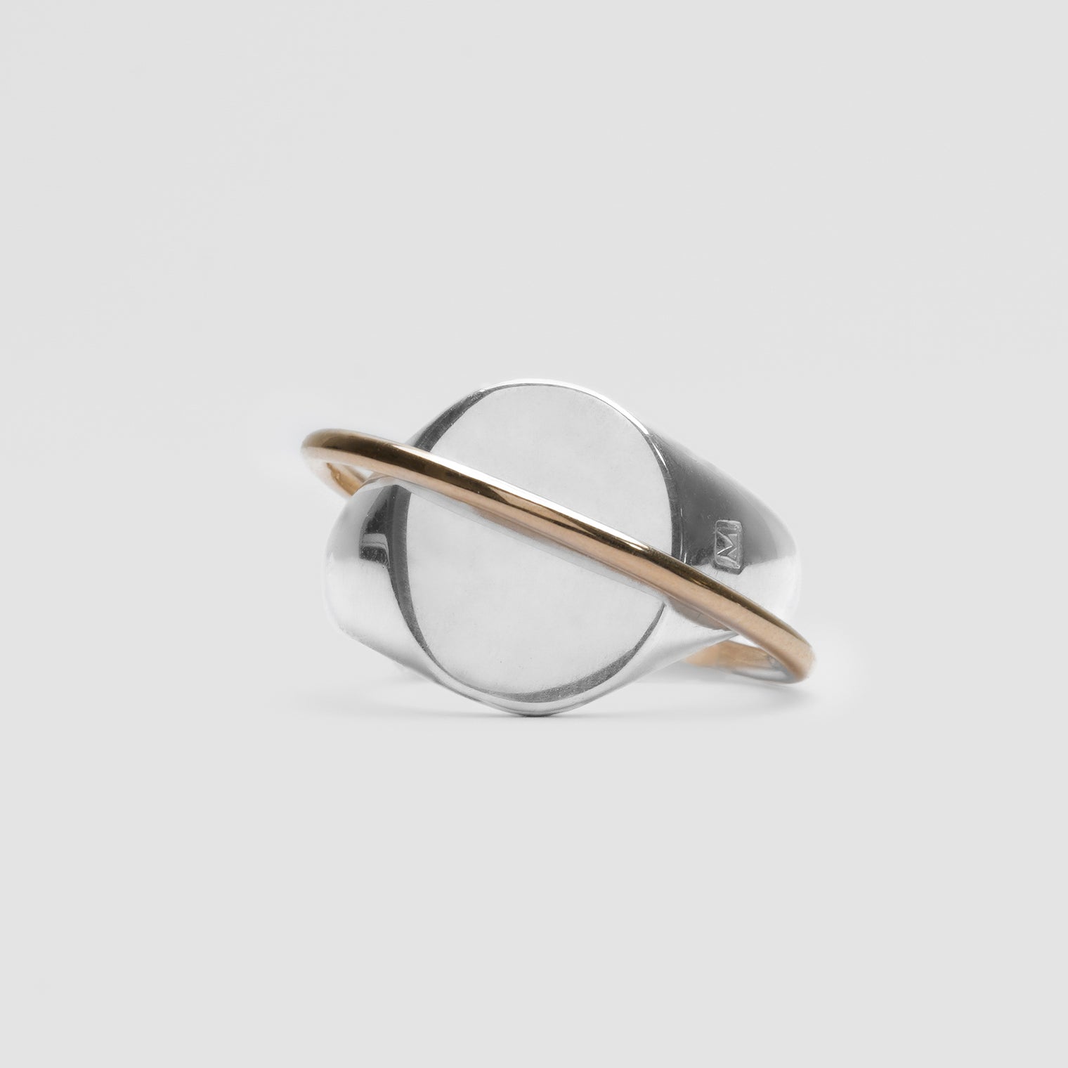 Double ring signet / k10