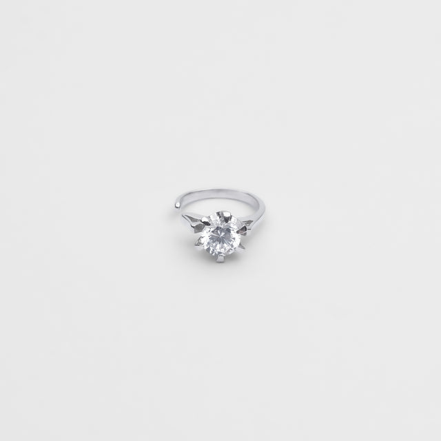 ring motif ear cuff (silver /cubic zirconia)