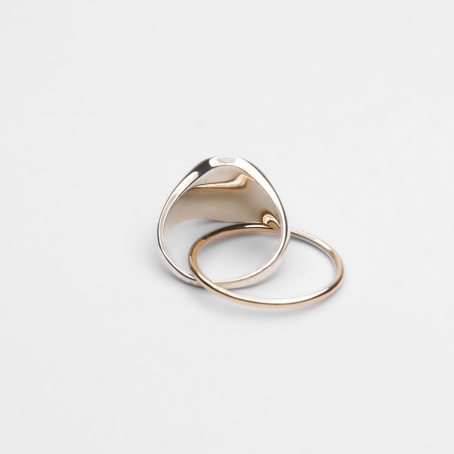 Double ring signet / k10