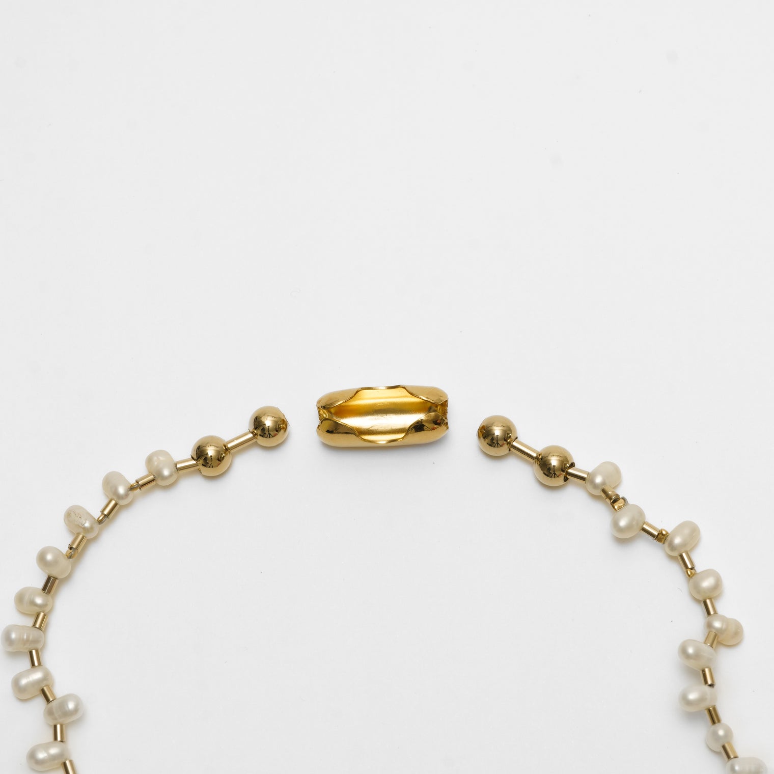 LIMITED COLLECTION【Baroque pearl ball chain necklace (Tiny Cleopatra / gold)】