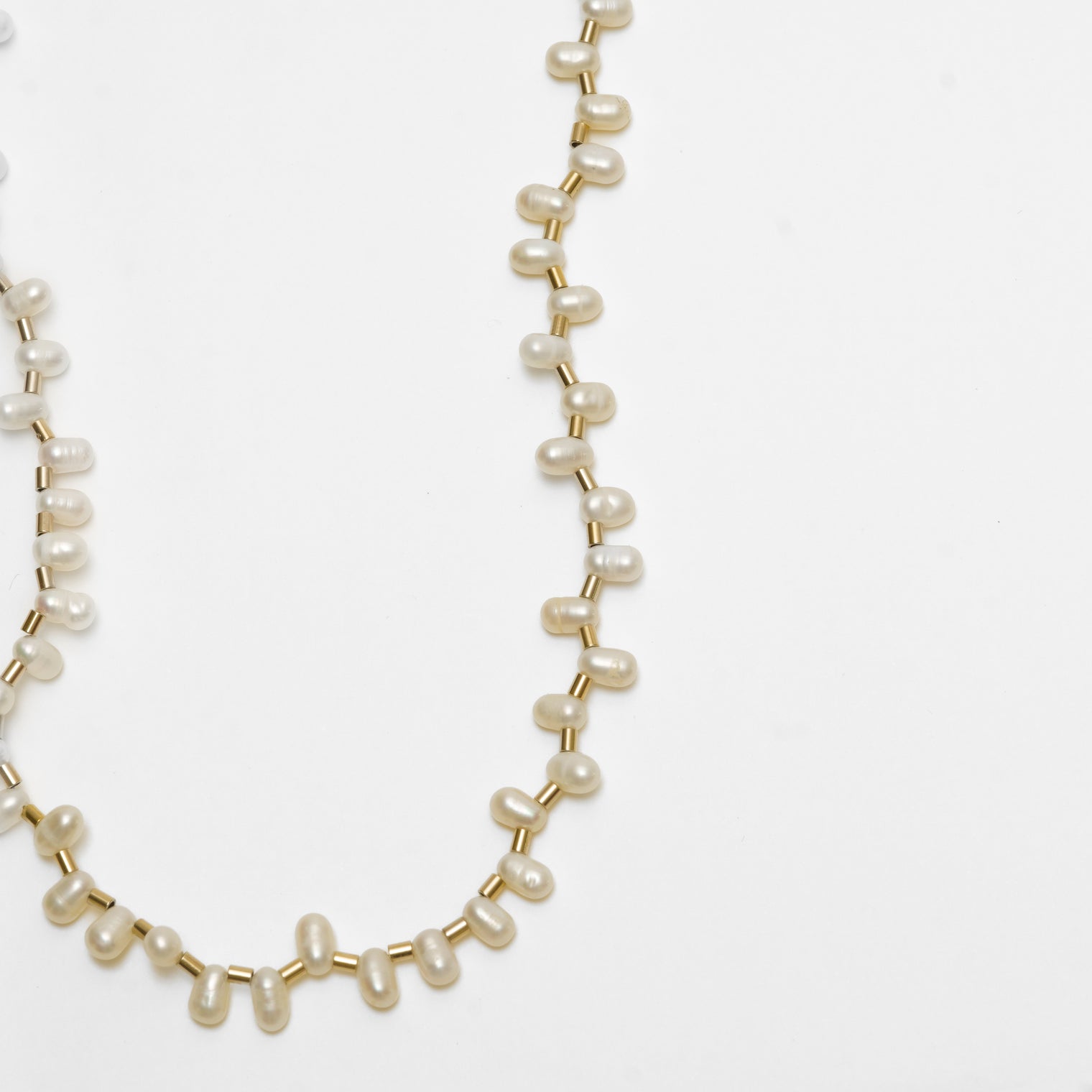 LIMITED COLLECTION【Baroque pearl ball chain necklace (Tiny Cleopatra / gold)】