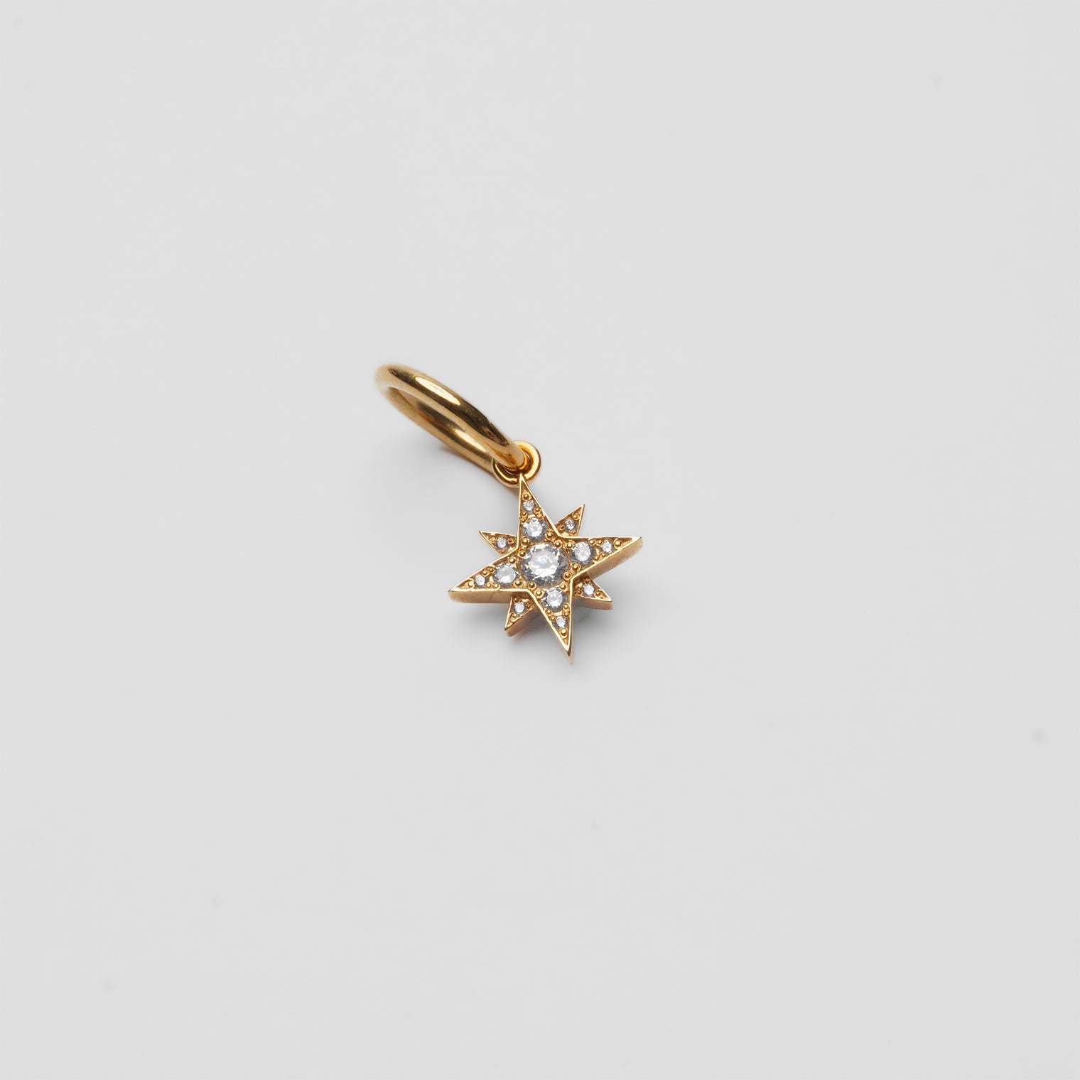 little star charm (reversible / gold / cubic zirconia)