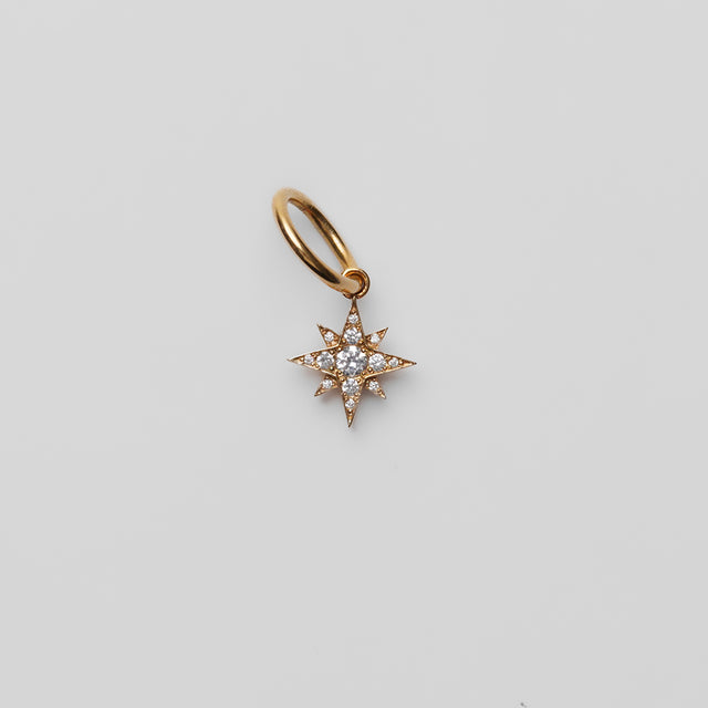 little star charm (reversible / gold / cubic zirconia)