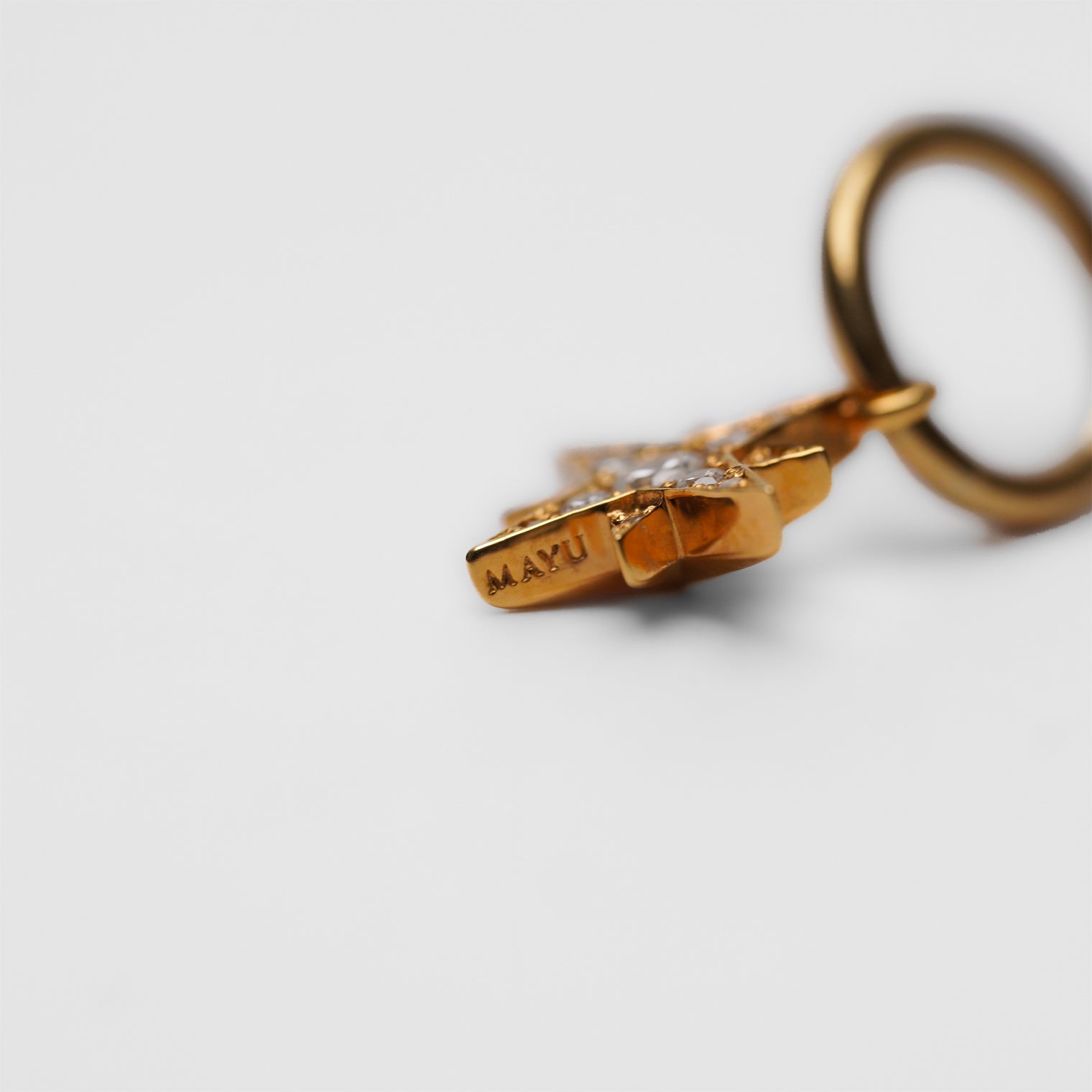 little star charm (reversible / gold / cubic zirconia)