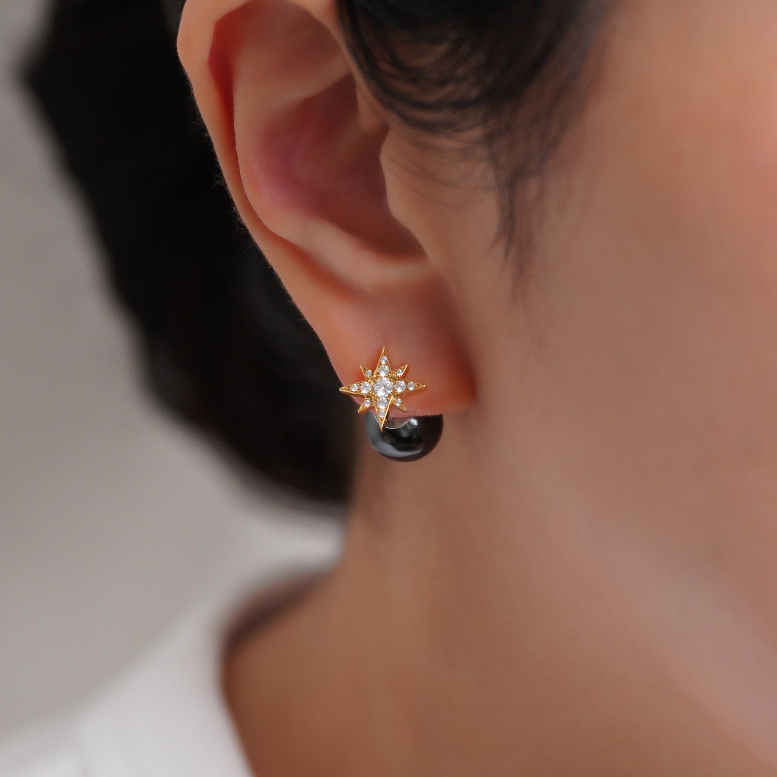 little star pierce (gold / cubic zirconia)