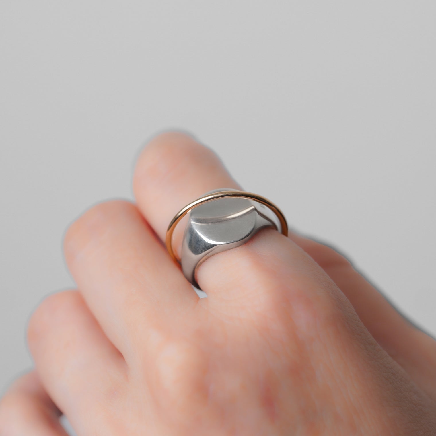 Double ring signet / k10