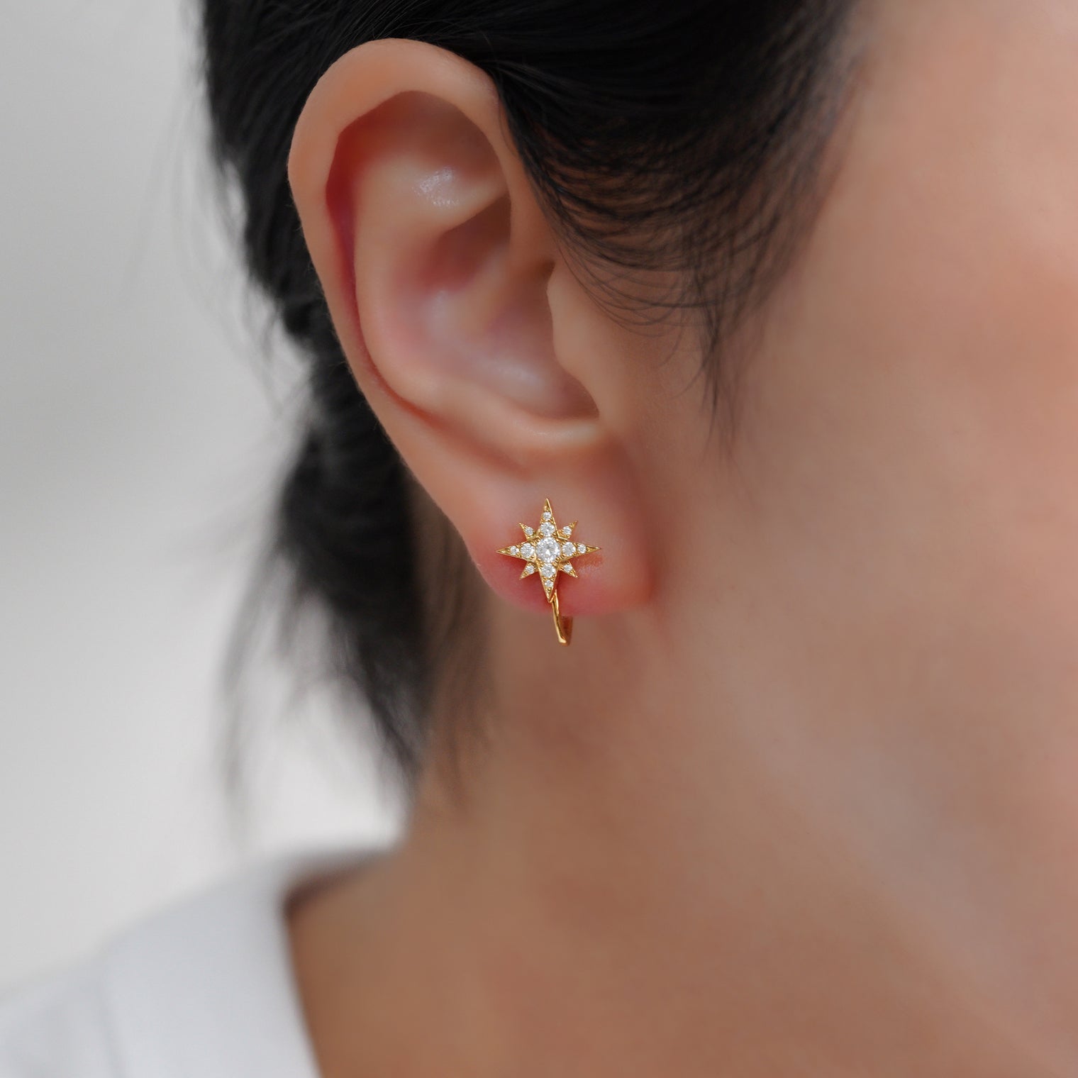 little star earring (gold / cubic zirconia)
