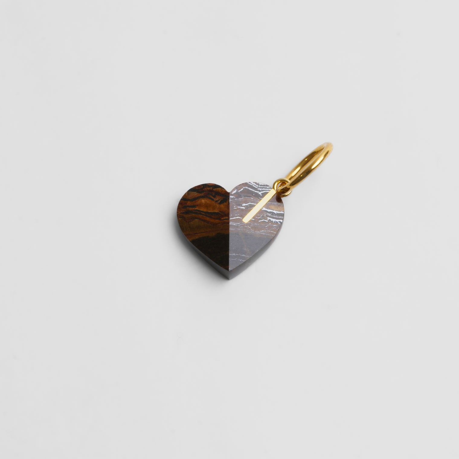 【 One of a kind 】Heart charm (Iron tiger eye)