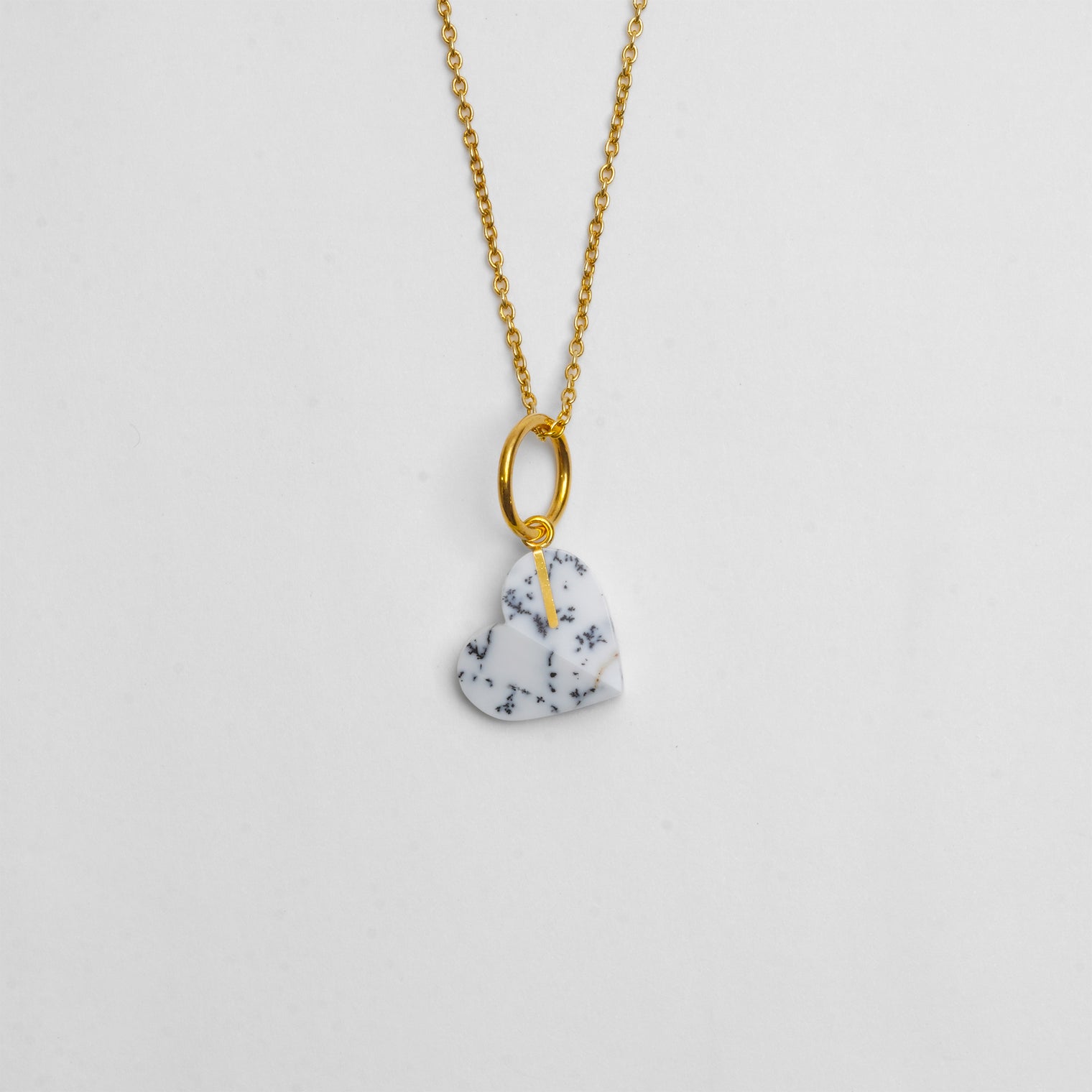 【 One of a kind 】Heart charm(Dendritic opal)