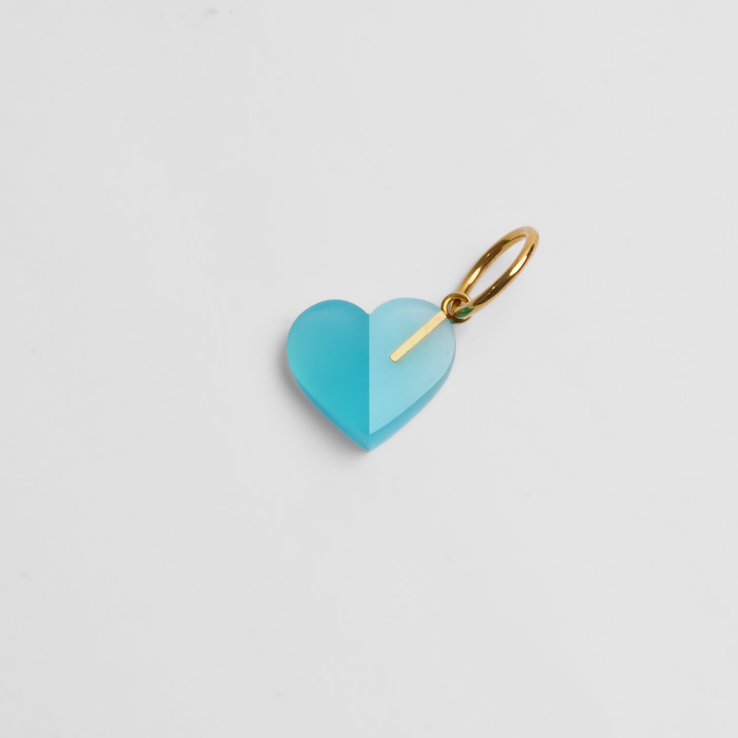 【 One of a kind 】Heart charm (Sea blue chalcedony)