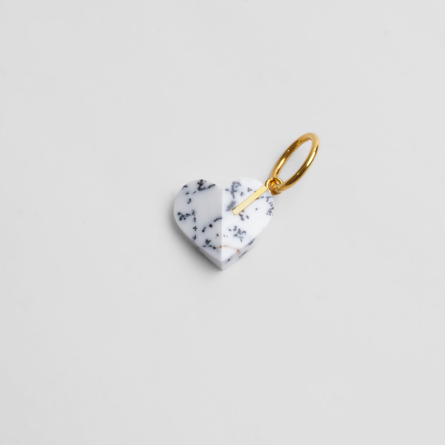 【 One of a kind 】Heart charm(Dendritic opal)