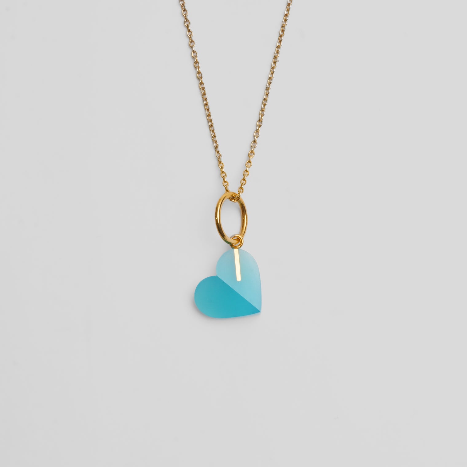 【 One of a kind 】Heart charm (Sea blue chalcedony)