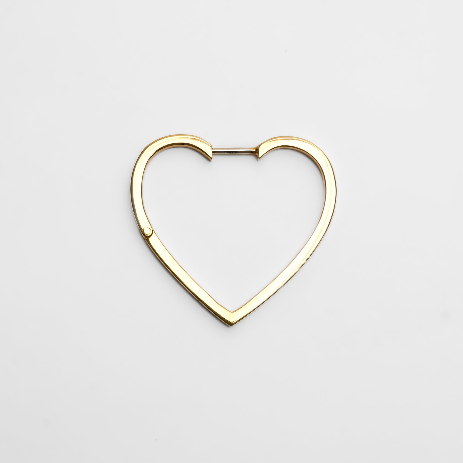 Hoop heart pierced earring (middle / gold)