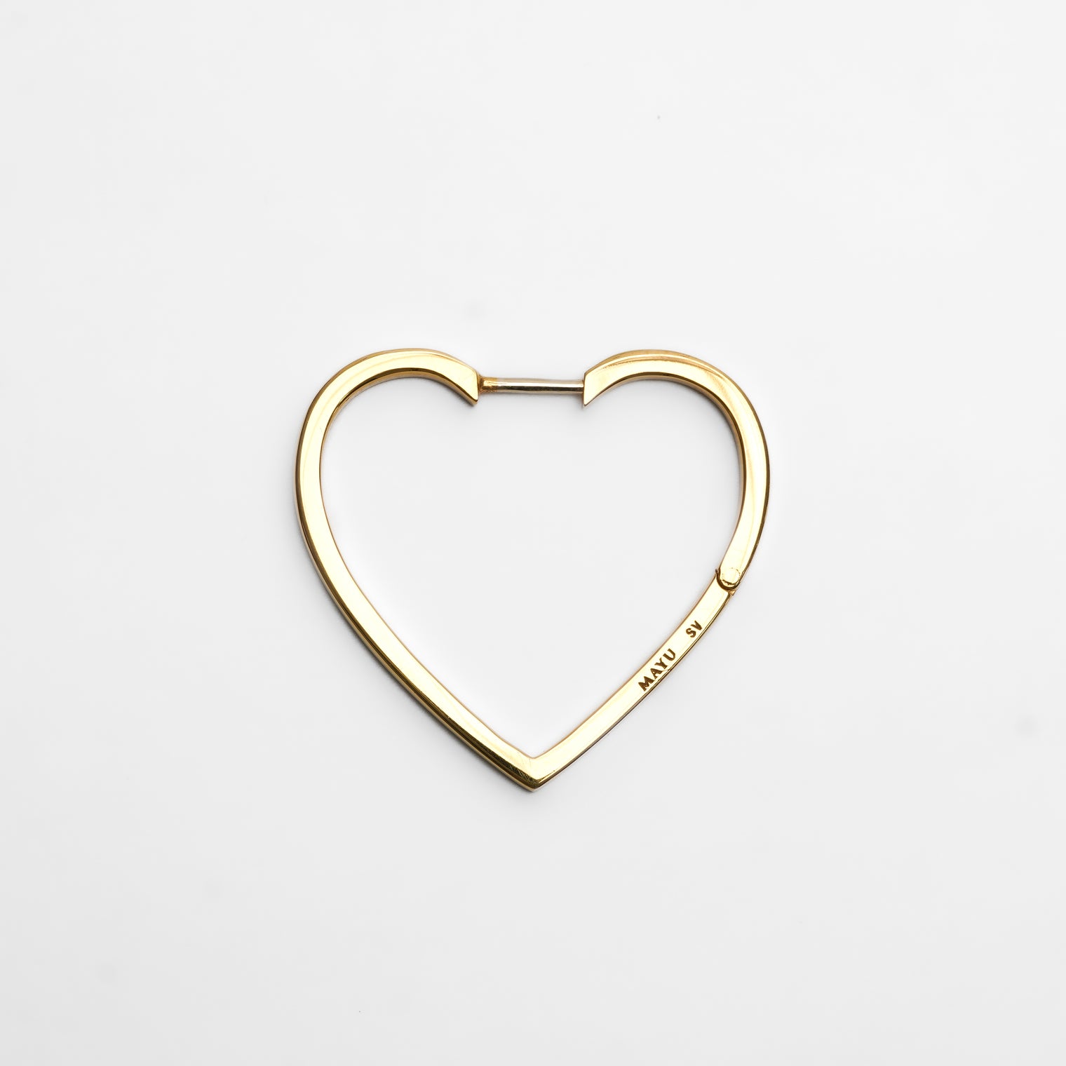 Hoop heart pierced earring (middle / gold)