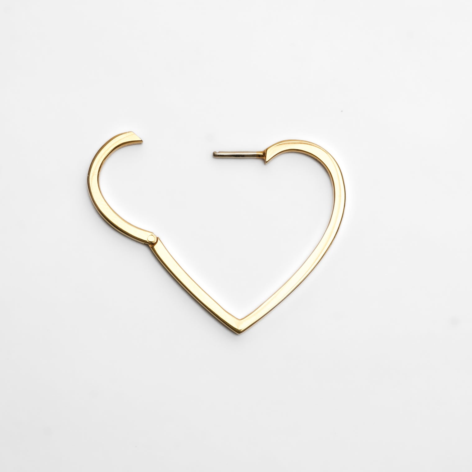 Hoop heart pierced earring (middle / gold)