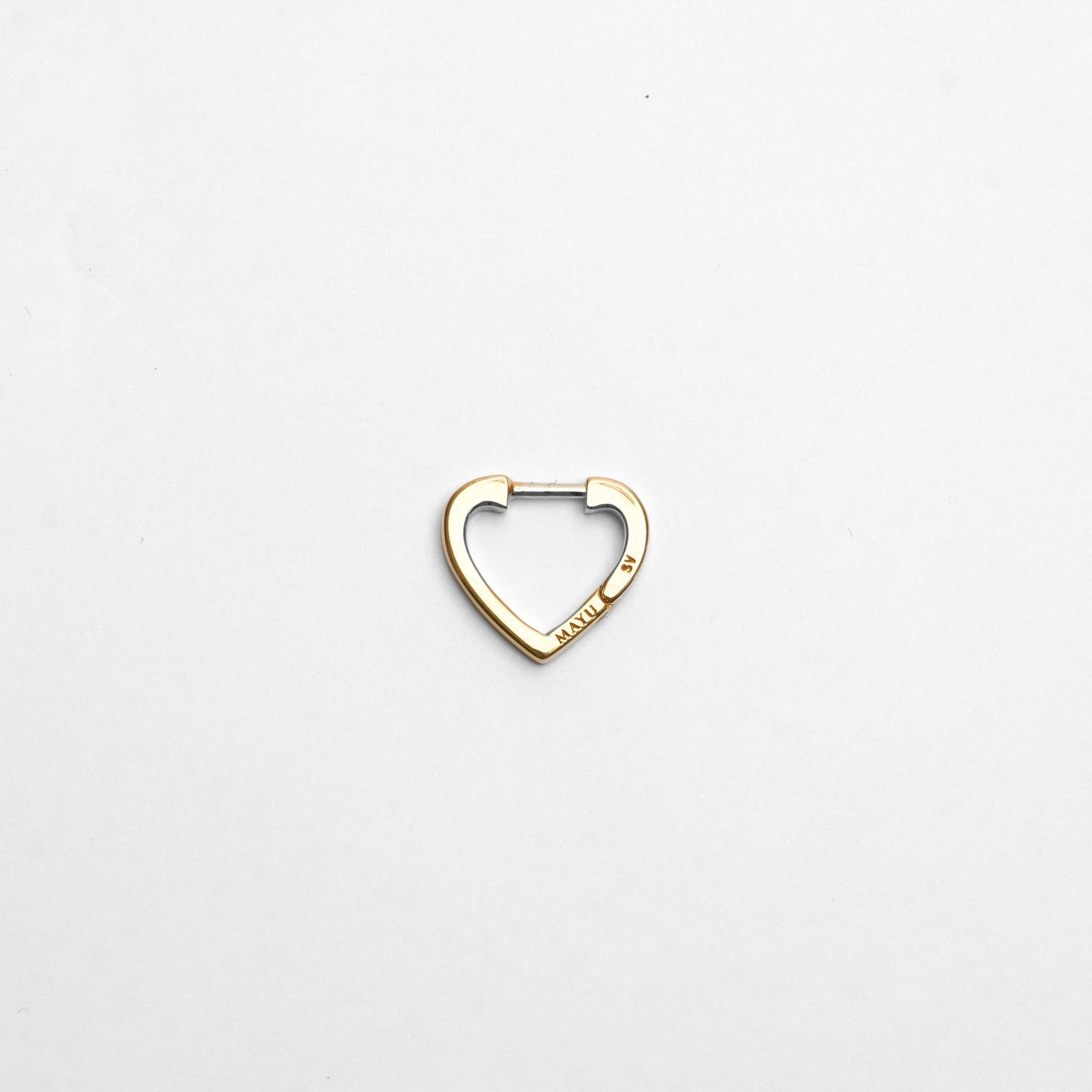 Hoop heart pierced earring (tiny / gold)